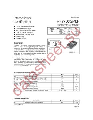 IRF7703GTRPBF datasheet  